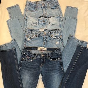 LOT/4 WOMEN JEANS SIZE O/OO w/24”W